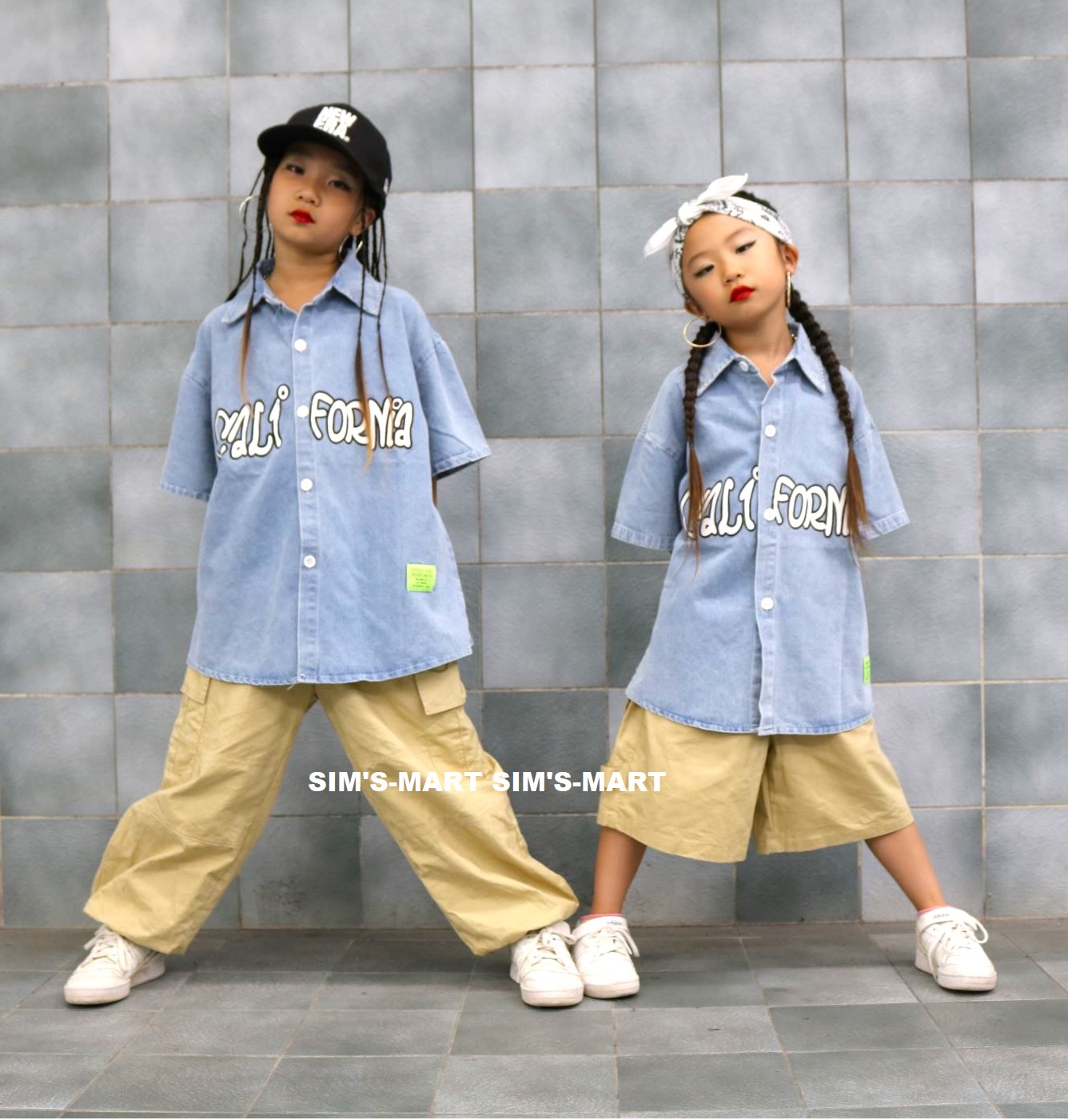 デニム キッズダンス衣装 セットアップ ヒップホップ 衣装 デニム