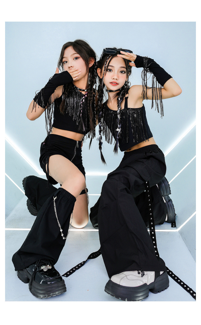 楽天市場】ダンス衣装 ガールズヒップホップ セットアップ 黒 K