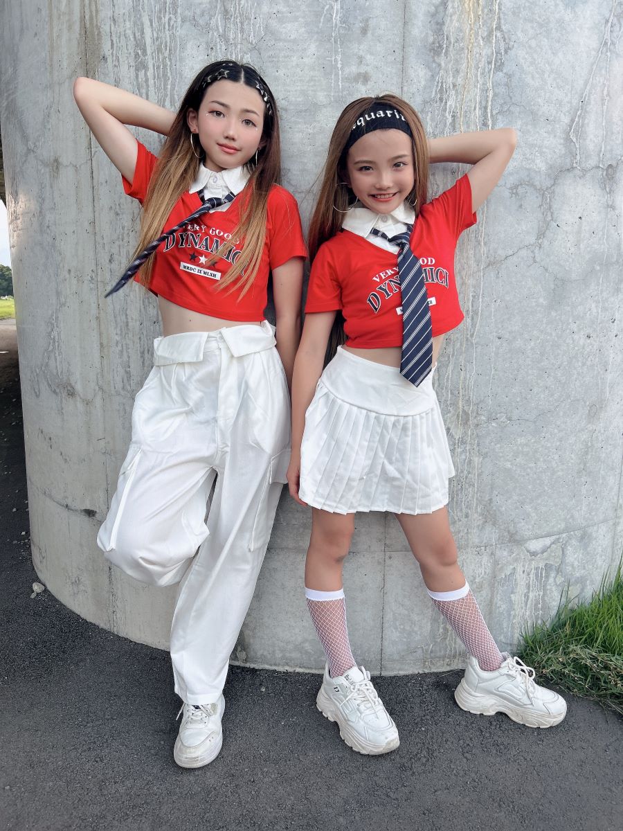 キッズダンス衣装 セットアップ ガールズ ヒップホップ 衣装 K-POP