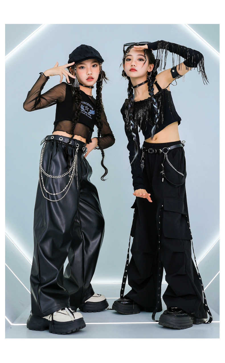 ダンス衣装 黒 ガールズ ヒップホップ 衣装 K-POP 韓国 ジャズ