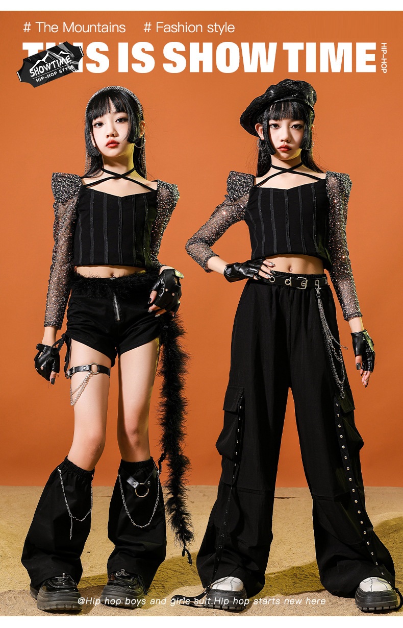 ダンス衣装 キッズ セットアップ K-POP 韓国 ガールズ ヒップホップ