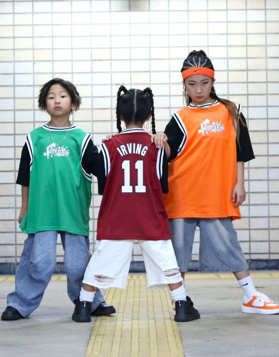 バスケTシャツ ヒップホップ ダンス衣装 キッズ トップス キッズダンス