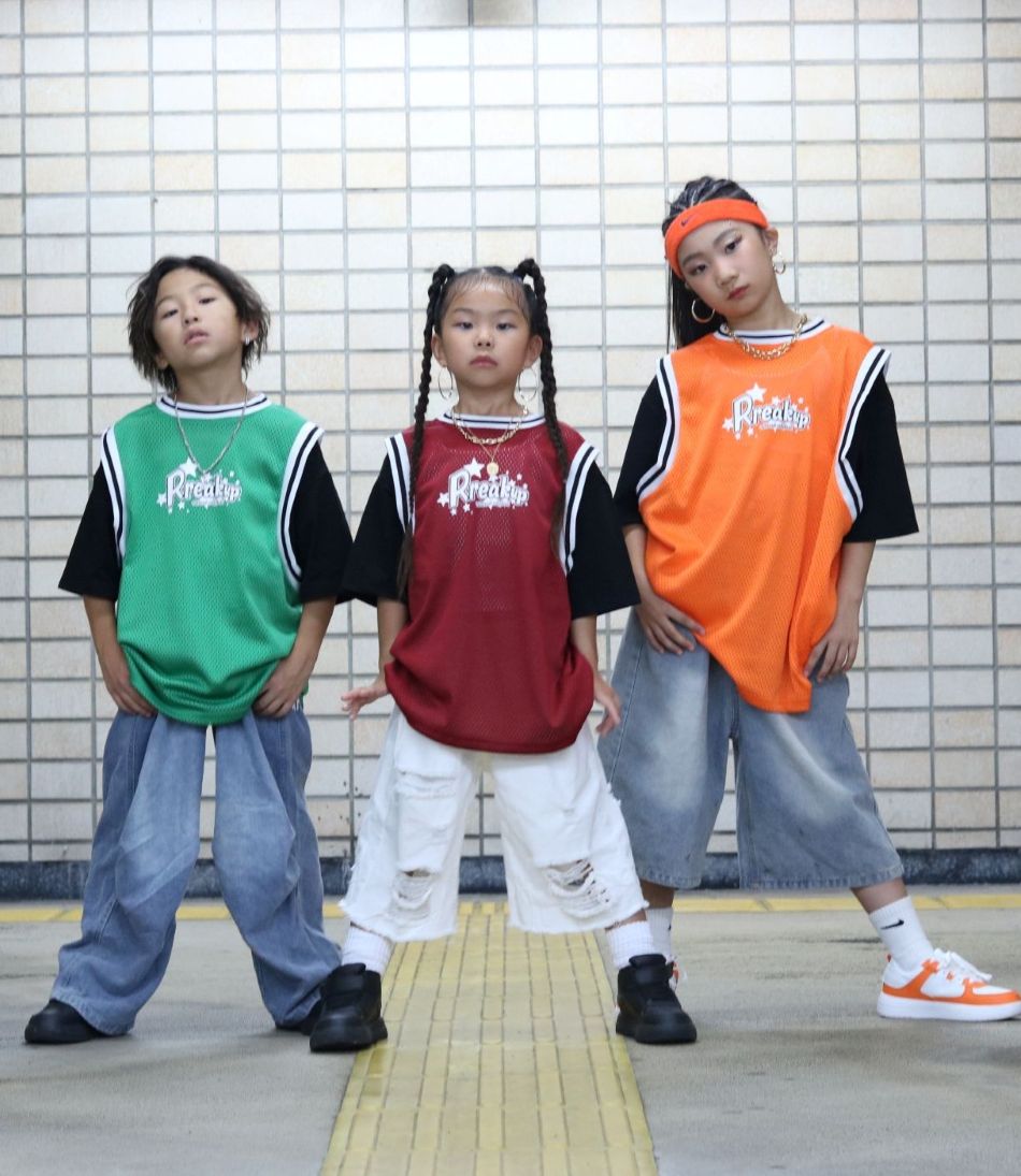 バスケTシャツ ヒップホップ ダンス衣装 キッズ トップス キッズダンス