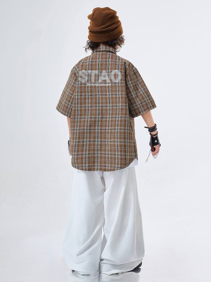 キッズダンス衣装 セットアップ チェックシャツ パンツ ヒップホップ