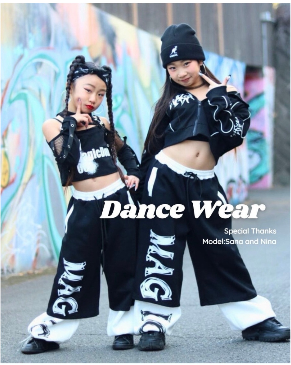 ダンス衣装 セットアップ ガールズ ヒップホップ 衣装 黒 白 K-POP