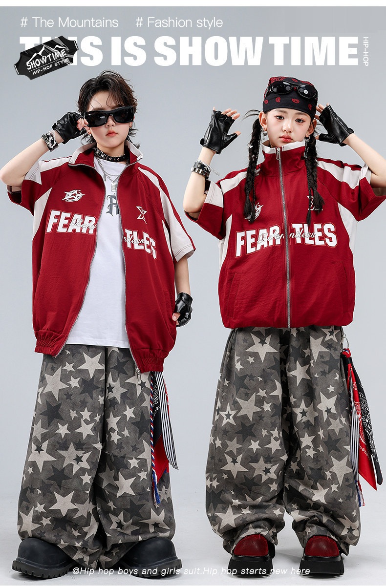 キッズダンス衣装 セットアップ ヒップホップ ダンス衣装 ジップアップ