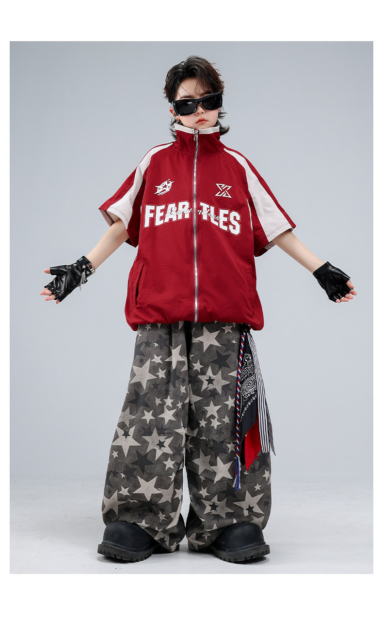 キッズダンス衣装 セットアップ ヒップホップ ダンス衣装 ジップアップ
