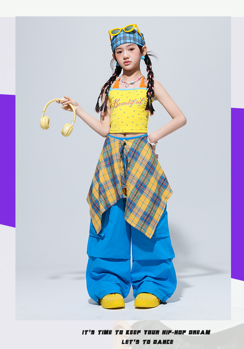 ダンス衣装 キッズ セットアップ ガールズ ヒップホップ 衣装 ドット