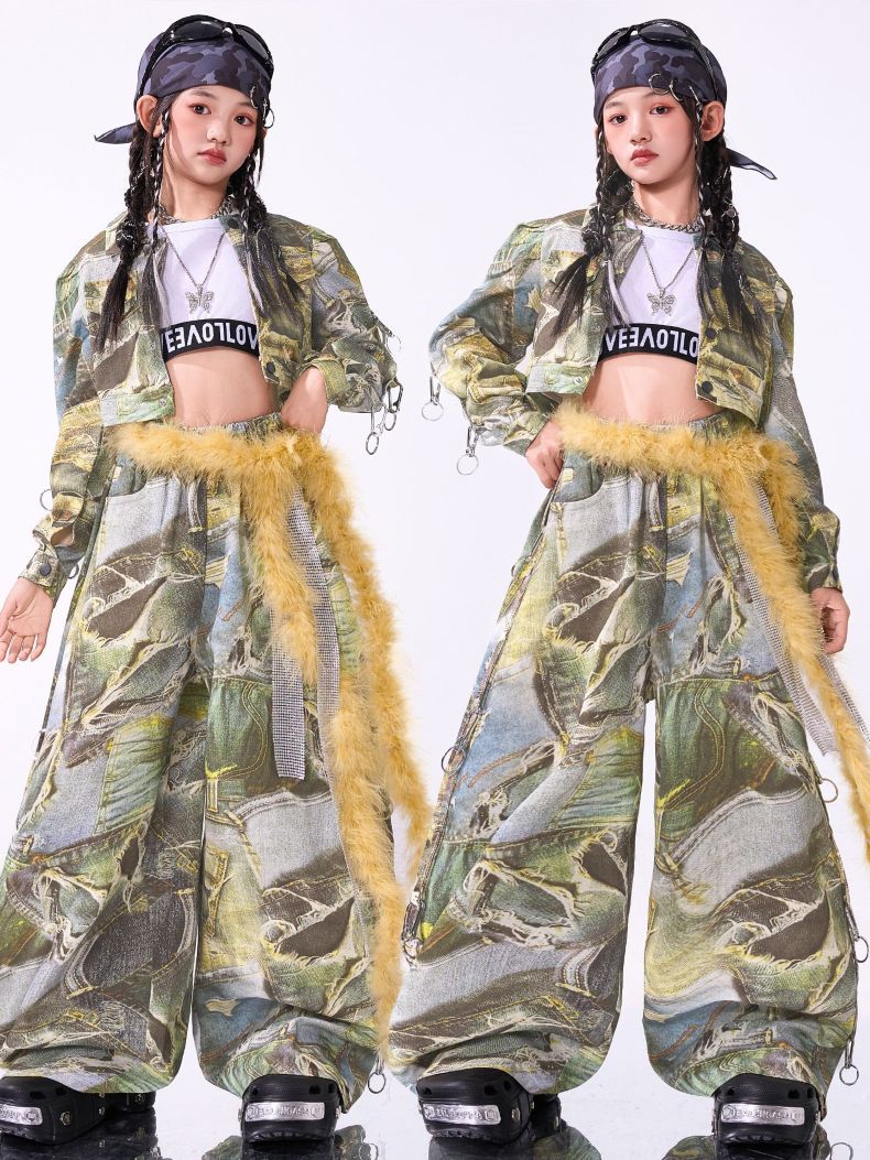 ダンス衣装 キッズ セットアップ ガールズ ヒップホップ 衣装 K-POP
