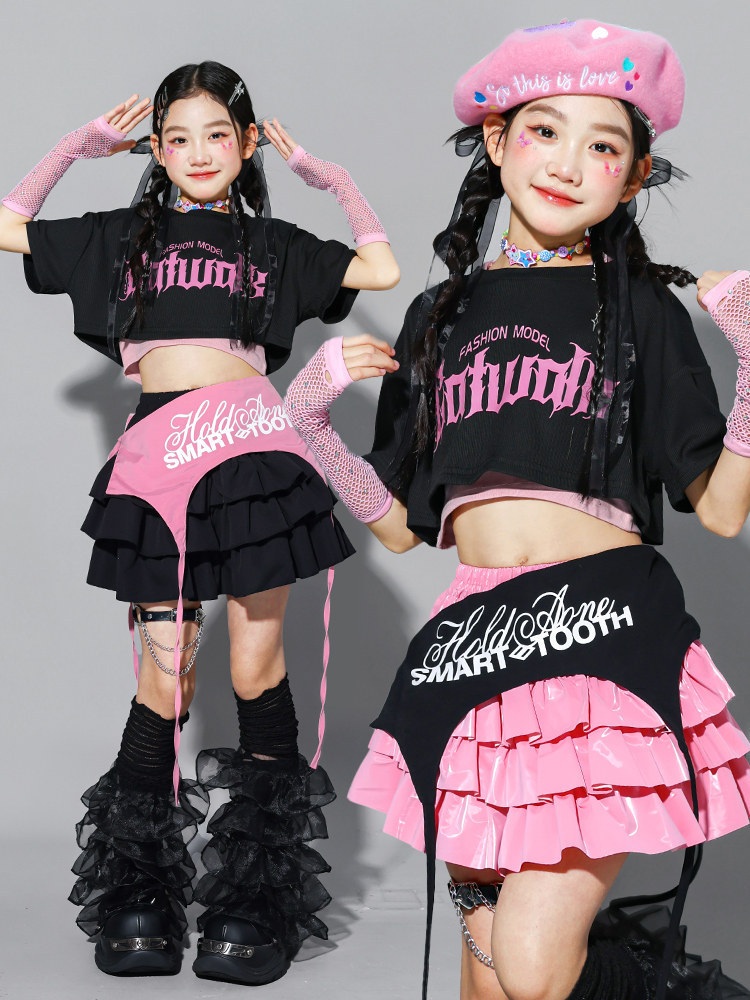 キッズダンス衣装 セットアップ ガールズ ヒップホップ 衣装 K-POP