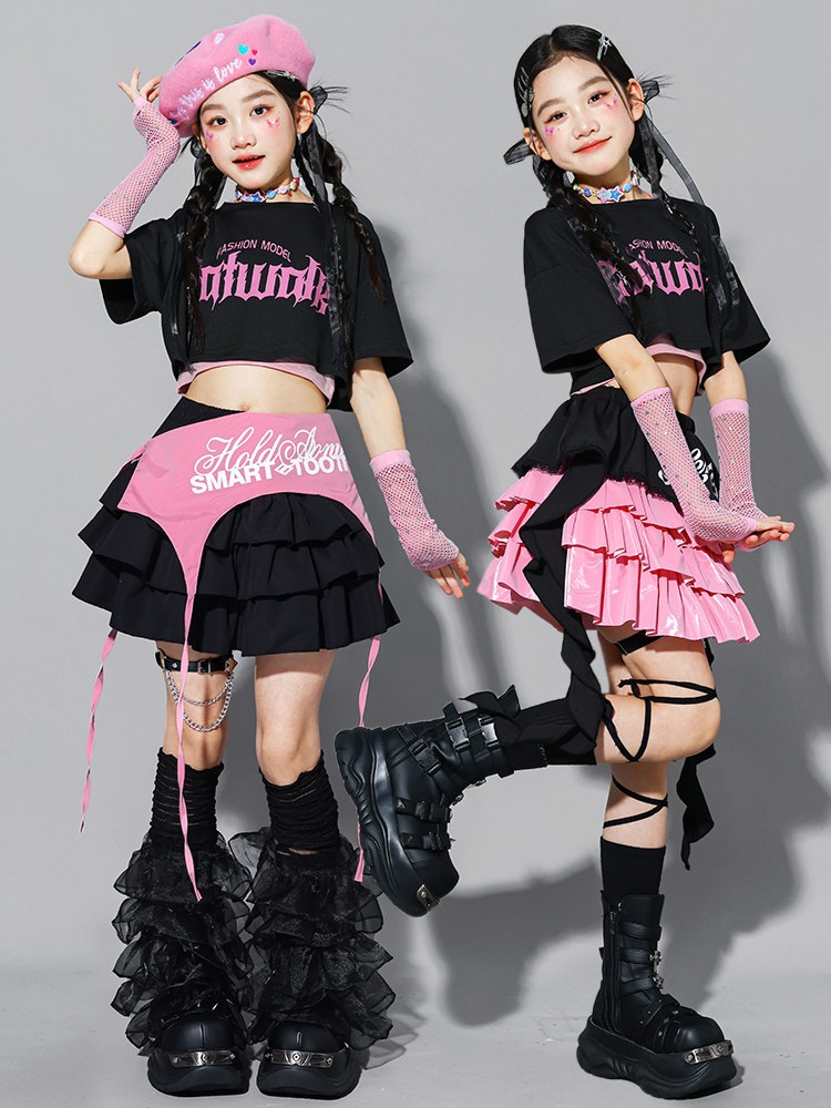 キッズダンス衣装 セットアップ ガールズ ヒップホップ 衣装 K-POP