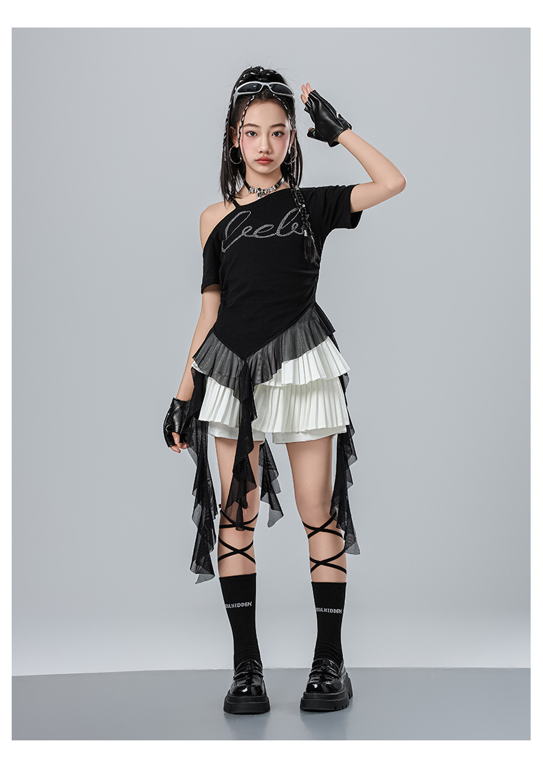 ダンス衣装 キッズ セットアップ K-POP 韓国 ガールズ ヒップホップ