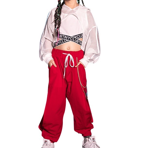 キッズ ヒップホップ ファッション ダンス衣装 派手 K Pop 韓国 セットアップ 白 赤 Dg 285 Sims Mart Ys 通販 Yahoo ショッピング