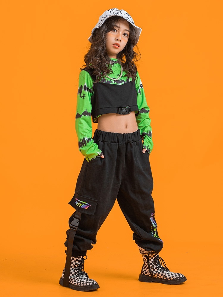 キッズダンス衣装 ヒップホップ セットアップ ダンスファッション へそ