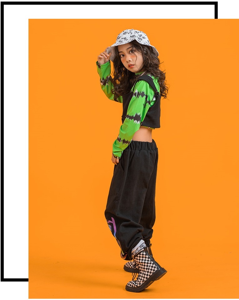 キッズダンス衣装 ヒップホップ セットアップ ダンスファッション へそ