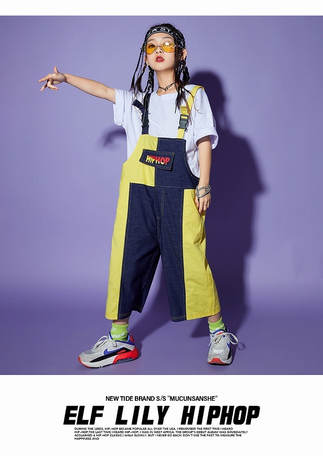 オーバーオール キッズダンス衣装 ヒップホップ ファッション ダンス衣装 キッズ 派手 つなぎ K Pop 韓国 サロペット デニム 黄色 Dg 644 Sims Mart Ys 通販 Yahoo ショッピング