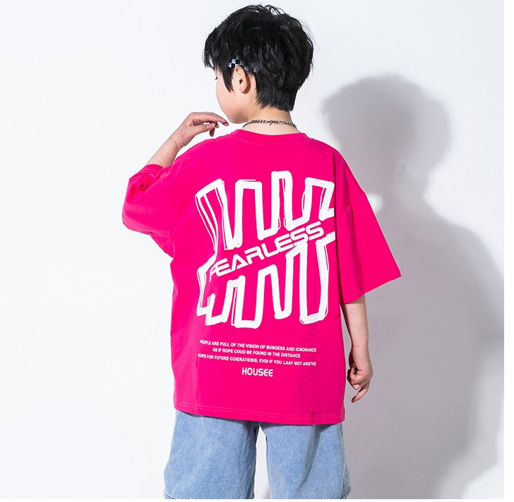 キッズダンス衣装 Tシャツ トップス ヒップホップ ファッション 派手 ガールズ 男の子 K-POP 韓国 赤 黒 緑 水色 ピンク 白