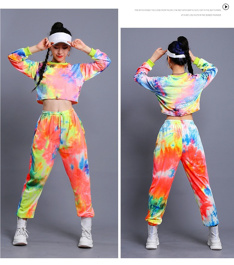 ballaholic タイダイ柄ウェアセット ダンス衣装 ヒップホップ セットアップ タイダイ柄 ペイント模様 派手