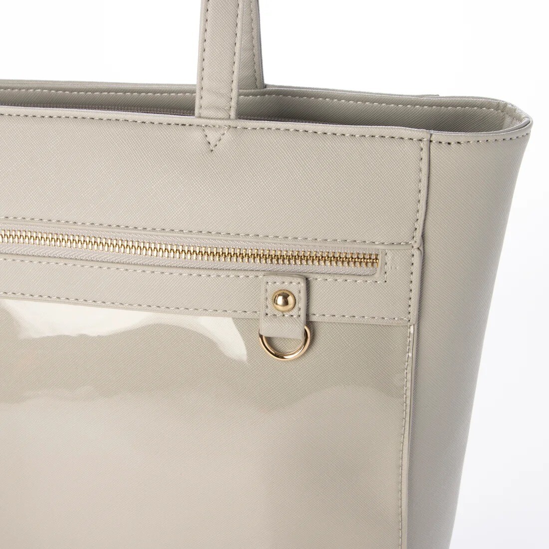 ◆推し活トート(1058)推し活トート クリアポケット付き｜推し活バッグ 缶バッジ対応 ファスナー付き トートバッグ 痛バッグ |  | 07