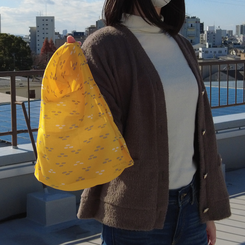 ◆ハンカチエコバック(はんかちのふくろ)【メール便8個まで】(6066) ハンカチみたいに持ち歩ける ポケットバッグ｜ひらくと使える2WAY布バッグ 生地 |  | 02