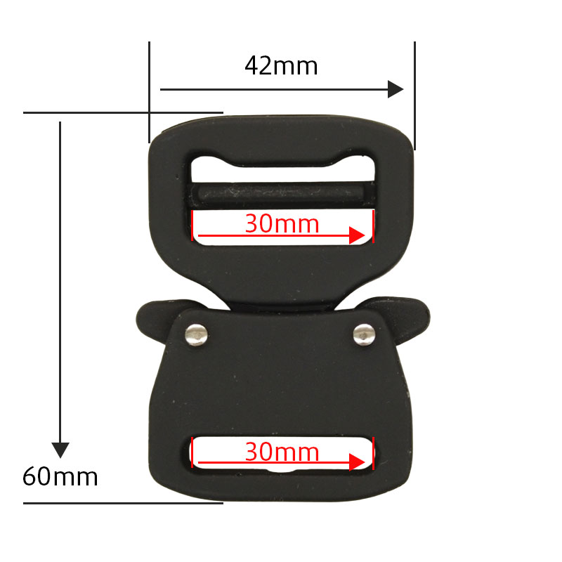 【メール便10個まで】◆コブラ風バックル ラバー塗装(4170)|バッグ DIY パーツ ショルダーベルト バックル ラバー | 銀河工房 | 03
