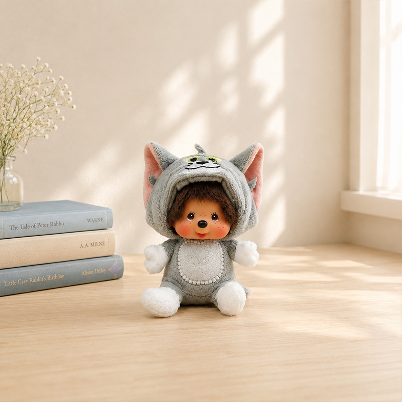 ◆(6796)トムとジェリー モンチッチ 顔でかSSキーチェーン｜ふわふわぬいぐるみマスコット |  | 01