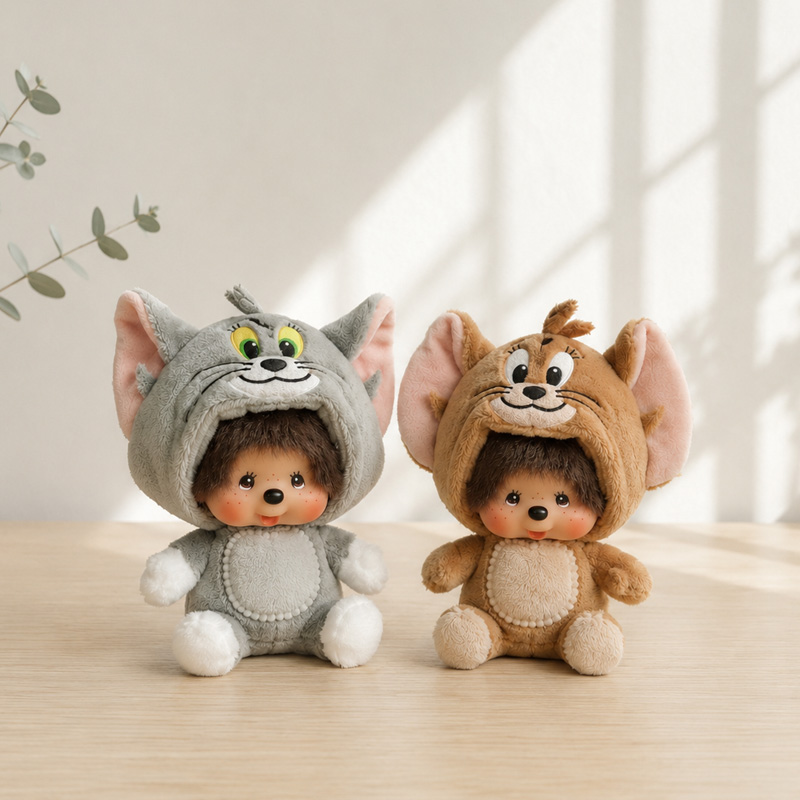 ◆(6796)トムとジェリー モンチッチ 顔でかSSキーチェーン｜ふわふわぬいぐるみマスコット |  | 08