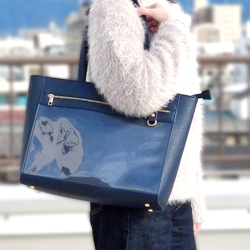 ◆推し活トート(1058)推し活トート クリアポケット付き｜推し活バッグ 缶バッジ対応 ファスナー付き トートバッグ 痛バッグ |  | 02