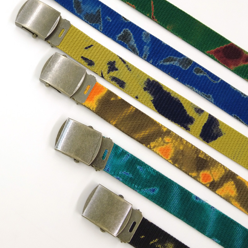 ◆(6065-1)GIベルト 32mm Lサイズ:120cm デザイン ガチャベルト サイケデリック クラック柄 綿 ユニセックス 痛い 推し活 |  | 01