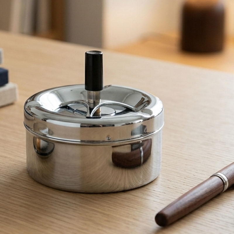 ステンレスアッシュトレイ ドロップ プッシュターン Stainless Ashtray
