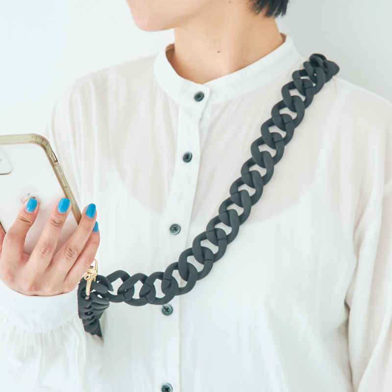 スマホショルダーストラップ チェーン 紐 アクリル ツイストチェーン