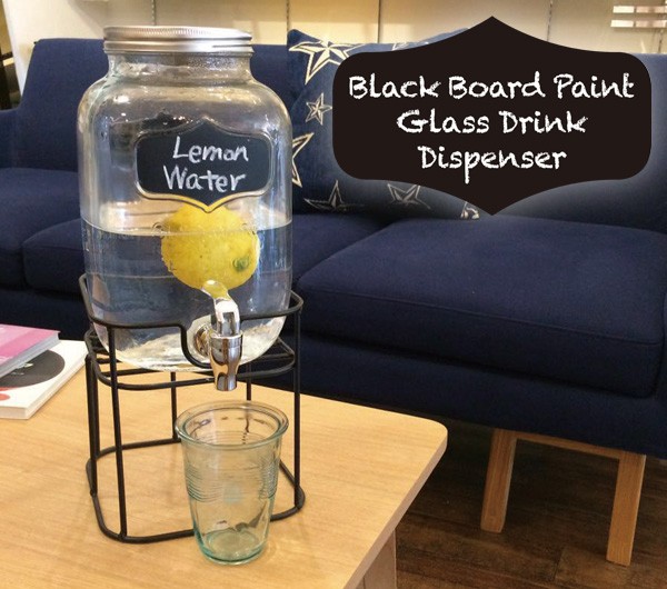 Blackboard Paint Glass Drink Dispenser ブラックボード　ペイント　グラス　ドリンクディスペンサー ホルダーセット