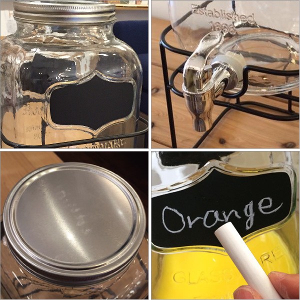 Blackboard Paint Glass Drink Dispenser ブラックボード　ペイント　グラス　ドリンクディスペンサー ホルダーセット