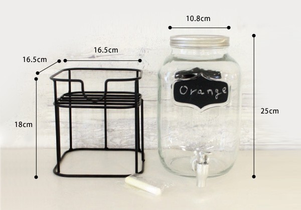 Blackboard Paint Glass Drink Dispenser ブラックボード　ペイント　グラス　ドリンクディスペンサー ホルダーセット