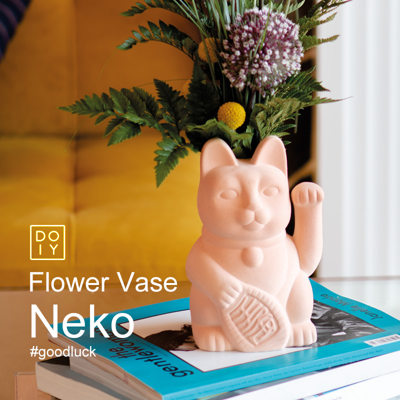 フラワーベース 花瓶 陶器 招き猫 ネコ Flower Vase Neko DOIY ドーイ お花 インテリア 開店祝い 開業祝い 引っ越し 新生活  おしゃれ 雑貨 プレゼント ギフト