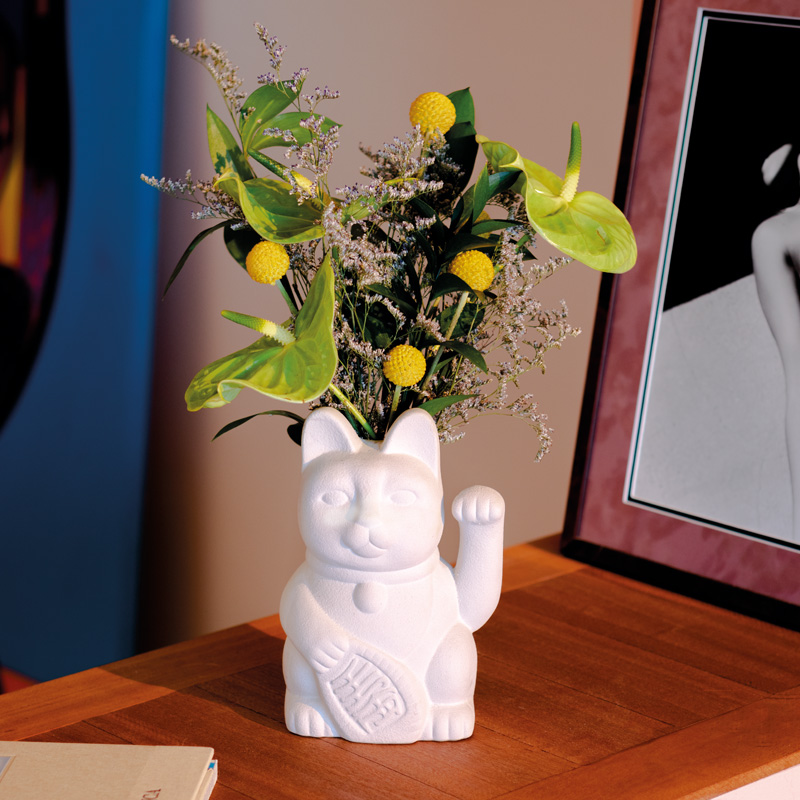 フラワーベース 花瓶 陶器 招き猫 ネコ Flower Vase Neko DOIY ドーイ お花 インテリア 開店祝い 開業祝い 引っ越し 新生活  おしゃれ 雑貨 プレゼント ギフト