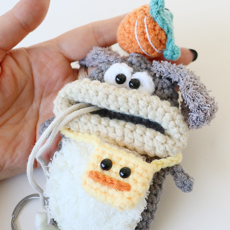 毛糸のマスコット ラビットキーケース 鍵 カバー キーカバー