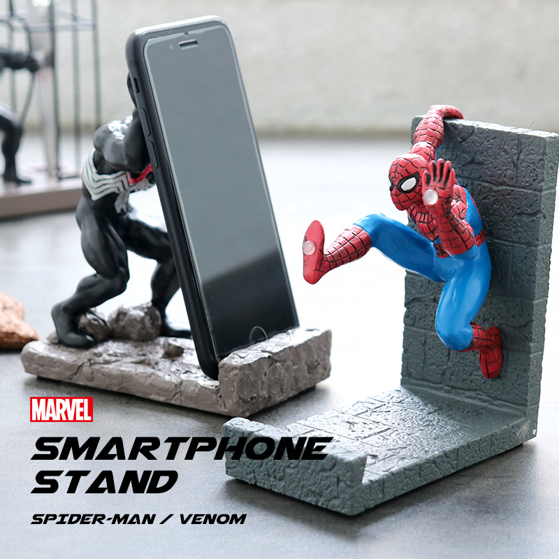 スマホスタンド スマホ スタンド 卓上 マーベル MARVEL スパイダーマン ヴェノム 映画 キャラクター 携帯立て 携帯置き スマートフォン 動画  ゲーム