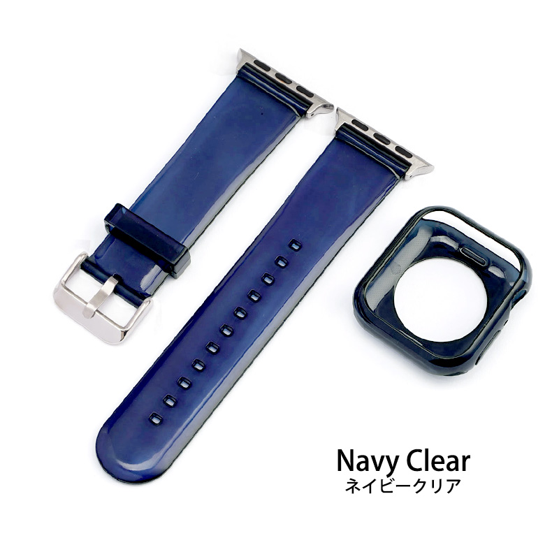 アップルウォッチ バンド クリアカラーセット 透明 Apple Watch ケース 38/40/41mm 42/44/45mm レディース メンズ  RELAX? アウトドア メール便送料無料