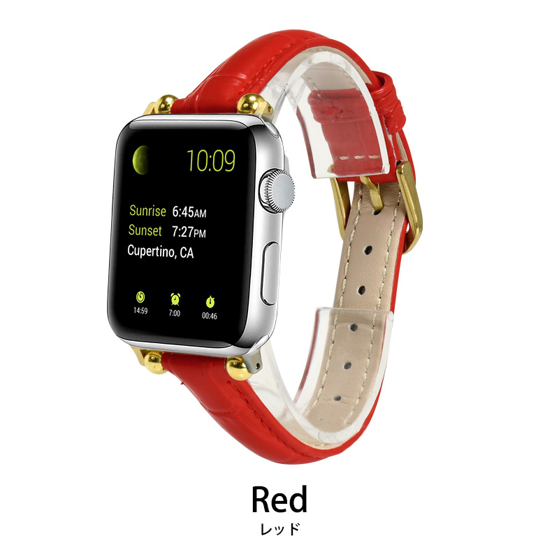 アップルウォッチ バンド スタッズクロコレザー Apple Watch ベルト