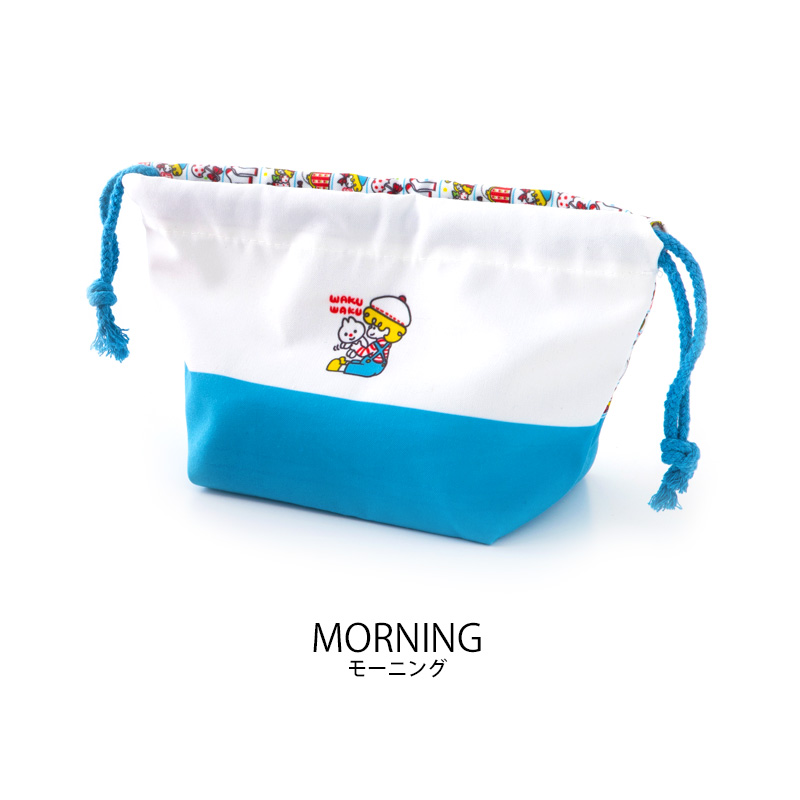 巾着 ポーチ お弁当巾着 ストップペイル/モーニング STOP PAIL MORNING シモジマ キャラクター 子供 かわいい 昭和レトロ 弁当袋  プレゼント メール便OK