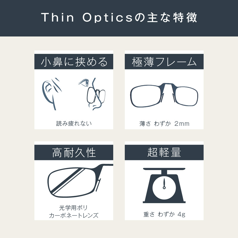 拡大鏡 ルーペ メガネ 1.4倍 1.5倍 1.6倍 Thin Optics シンオプティクス 眼鏡型拡大鏡 老眼鏡 メガネ型 ルーペメガネ 超軽量  折りたたみ 父 メール便OK : thinoptics : 腕時計アクセサリーのシンシア - 通販 - Yahoo!ショッピング