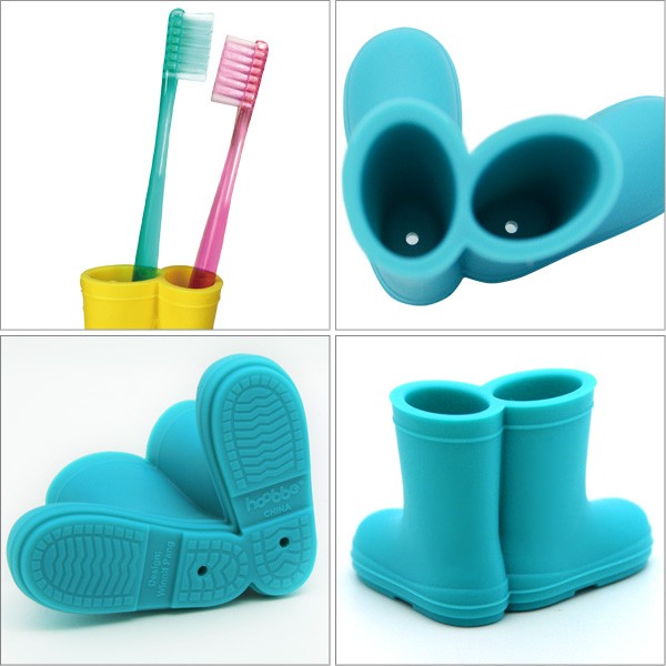 歯ブラシホルダー hoobbe WET BOOTIES レインブーツ 長靴 歯ブラシ立て