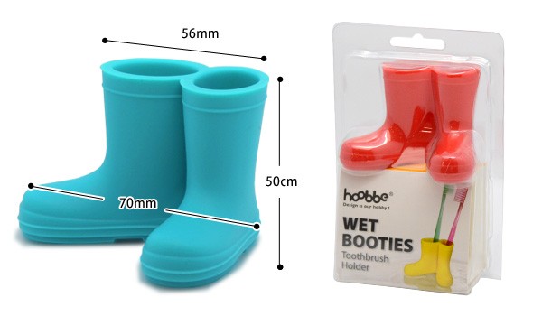 歯ブラシホルダー hoobbe WET BOOTIES レインブーツ 長靴 歯ブラシ立て 歯ブラシスタンド