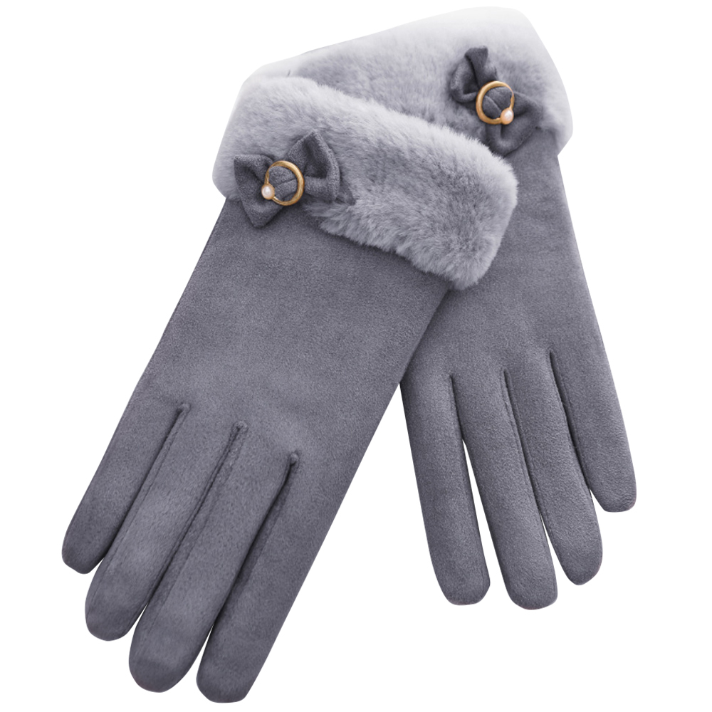 手袋 レディース 暖かい おしゃれ スマホ スマホ対応 防寒 グローブ 手ぶくろ てぶくろ 通勤 保温 スエード 裏起毛 リボン かわいい 大人 ファー |  | 02