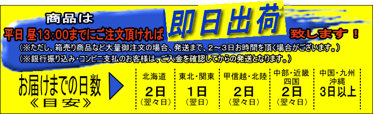 お届け日数の目安