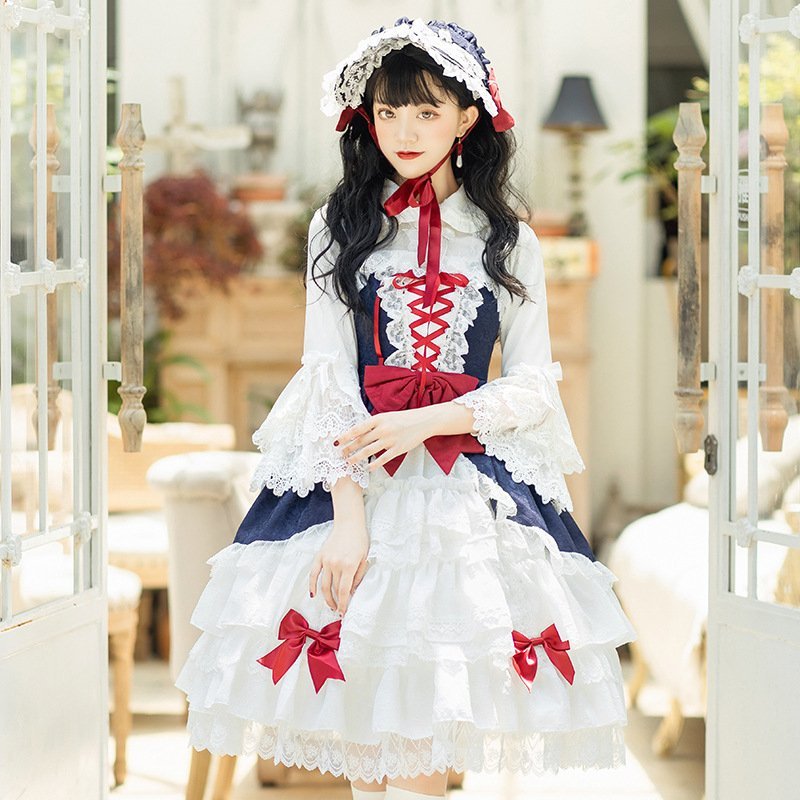 独特の素材 銀の雪姫 lolita ロリータ ワンピースセット gothic