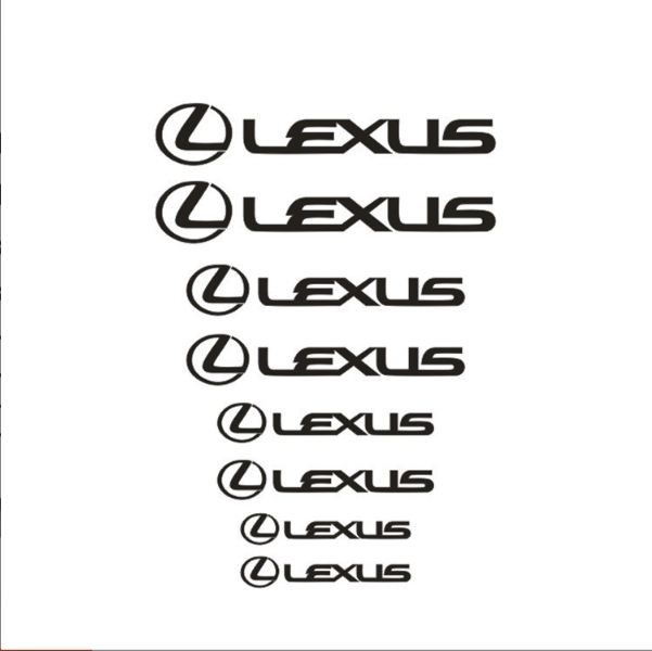 レクサス LEXUS ブレーキキャリパー ステッカー 8枚セット シール 耐熱デカール 平行文字タイプ ブラック/ホワイト｜sio-st｜02