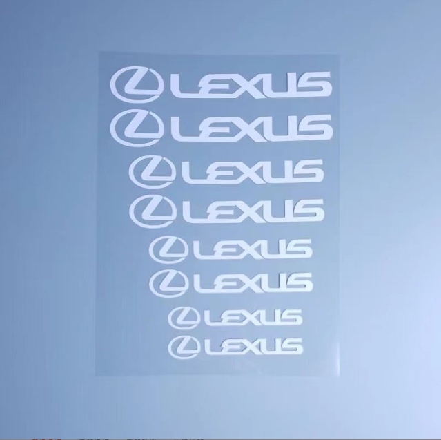 レクサス LEXUS ブレーキキャリパー ステッカー 8枚セット シール 耐熱デカール 平行文字タイプ ブラック/ホワイト｜sio-st｜03