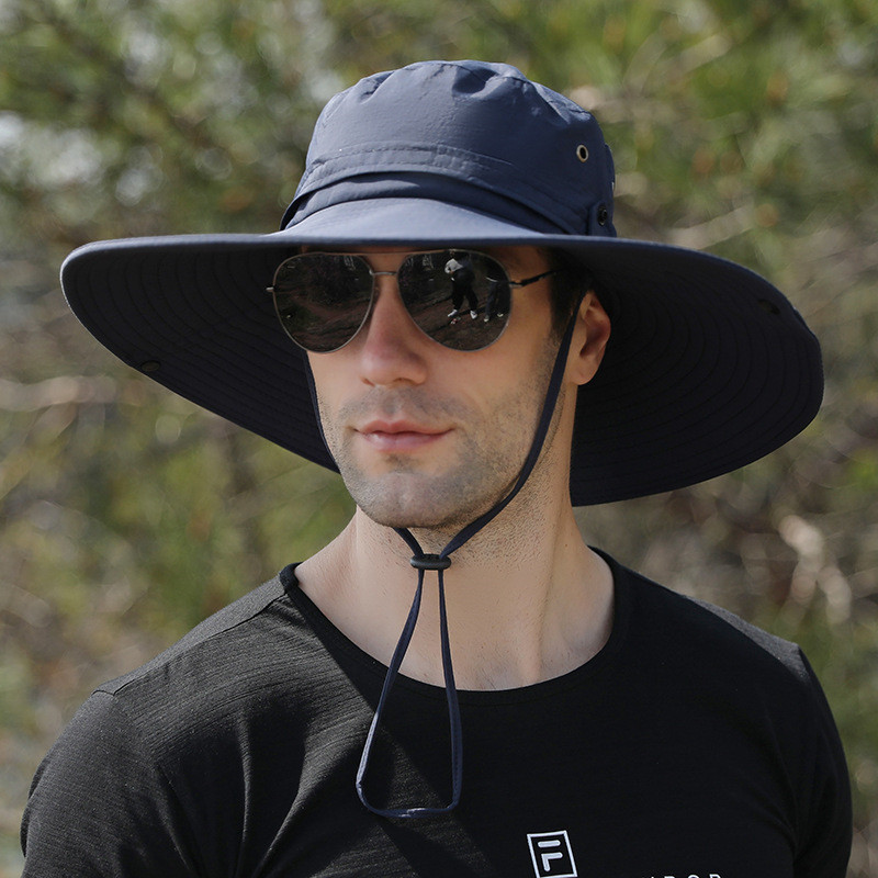 サファリハット ネイビー 帽子 UVカット 紫外線対策 アウトドア 撥水 通気性